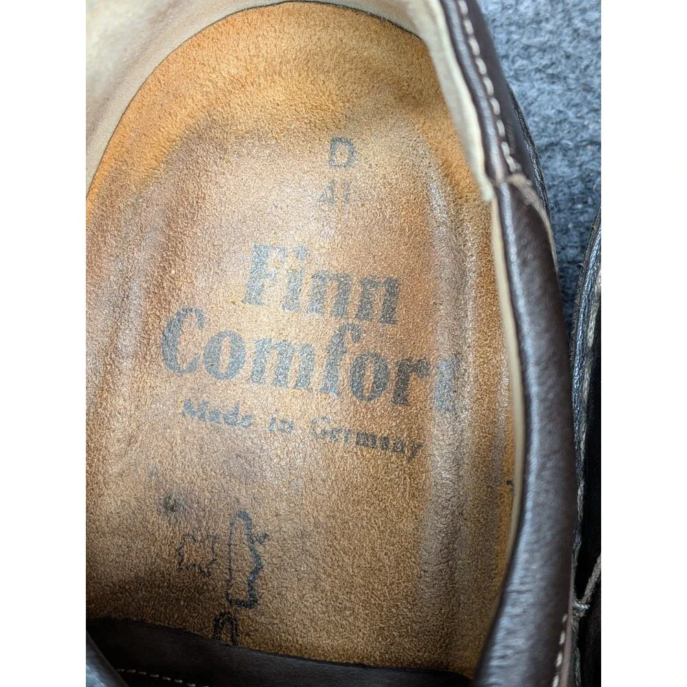 Finn Comfort Germany Brown Leather Nubuck Comfort Shoes Mens EU 41 (US 8)